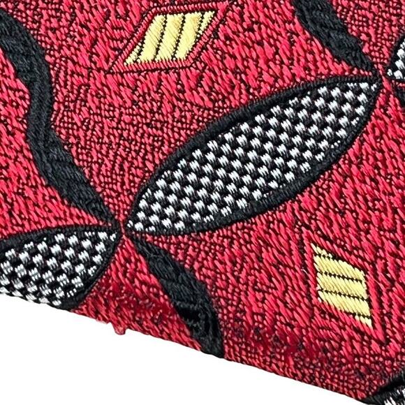 Jos A Bank Signature Collection Mens Red Neck Tie Necktie Silk Italy 4" Wide - Picture 6 of 16